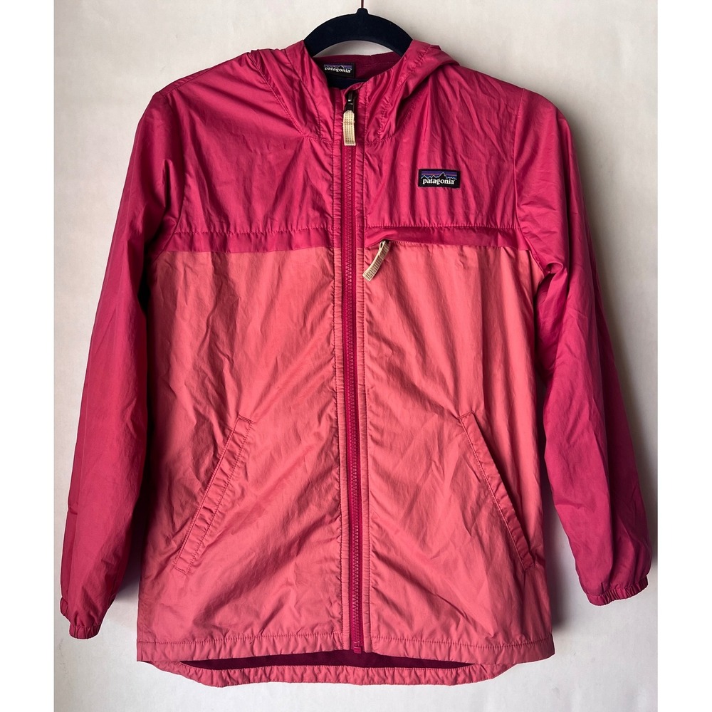 Patagonia Girls Quartzsite Jacket Medium 10 Pink Colorblock Fleece Lined Hooded